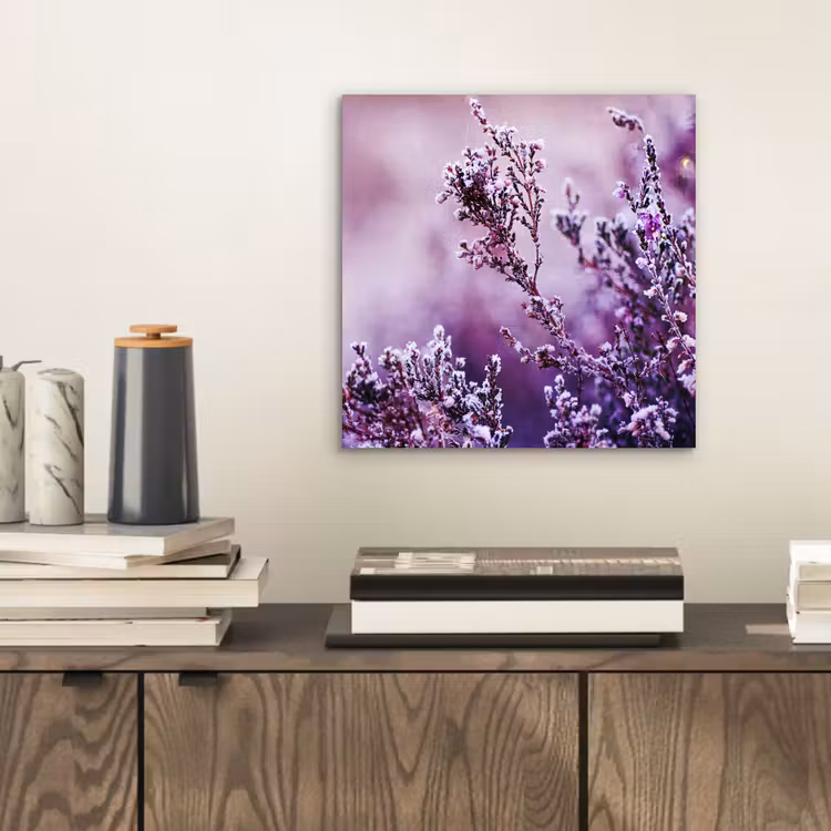 Aluminium schilderij - Lavendel - Winter - Bloemen - Paars — 2