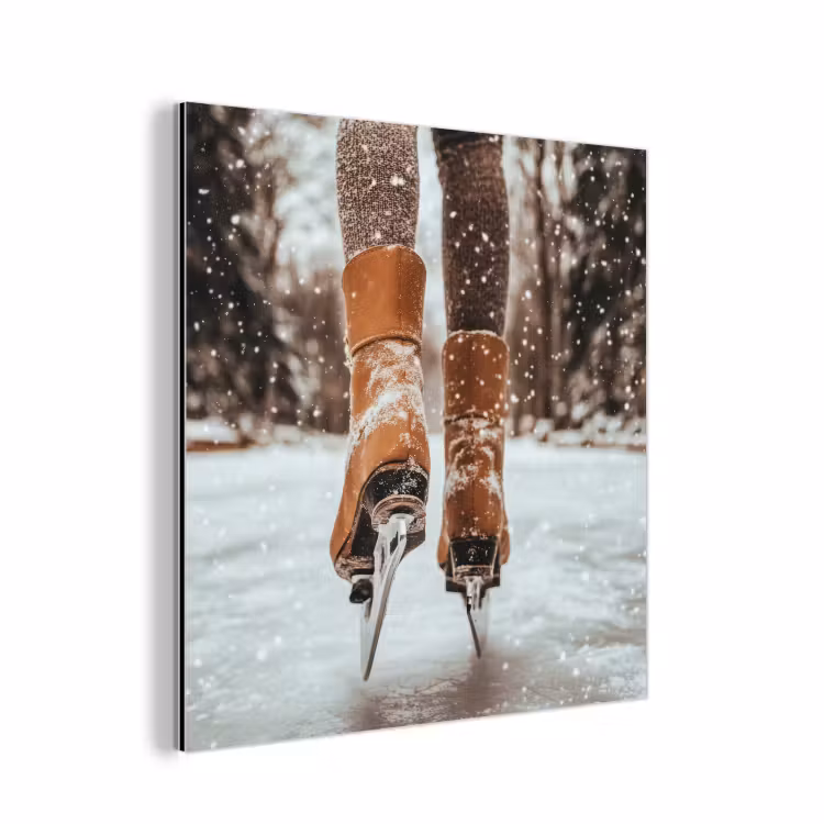 Aluminium schilderij - Schaatsen - IJs - Winter - Sneeuw — 1