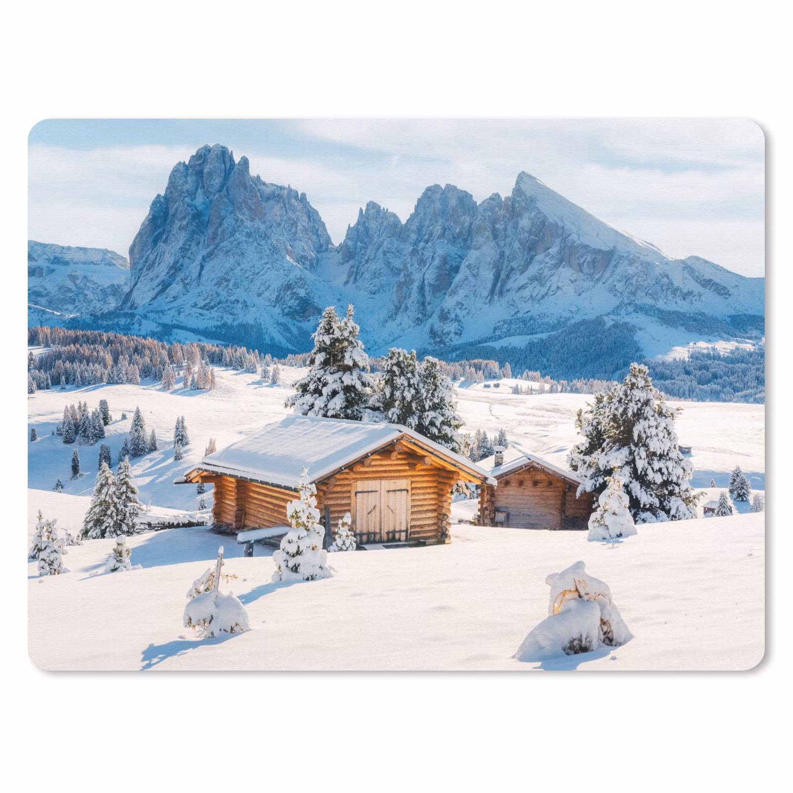 Muismat - Winter - Huisje - Bergen - Uitzicht - Sneeuw — 1