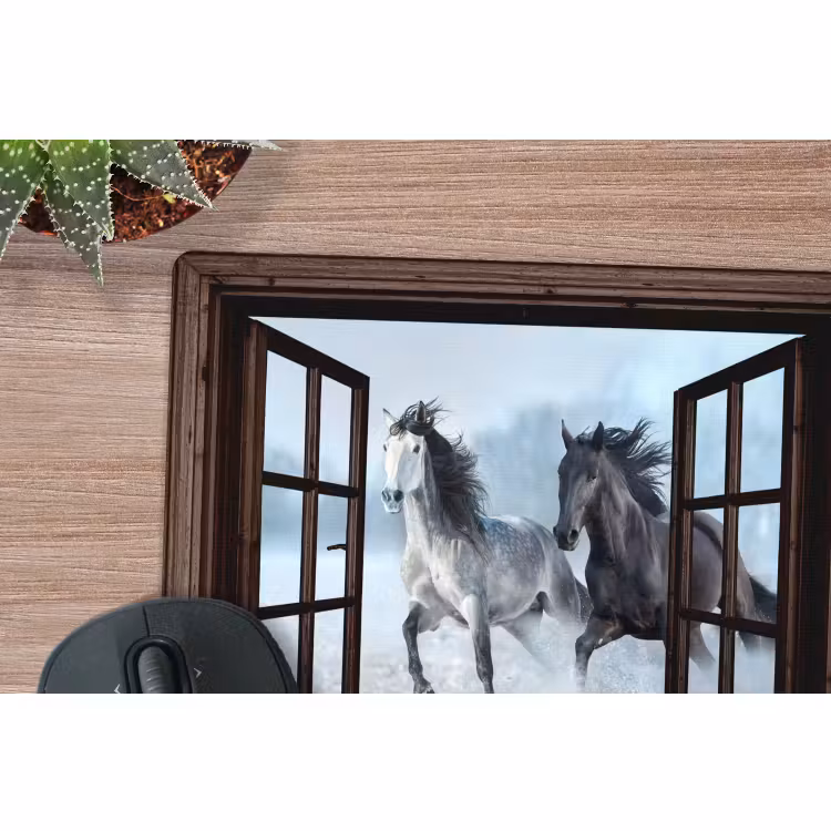 Muismat - Paarden - Winter - Dieren - Natuur - Doorkijk — 4