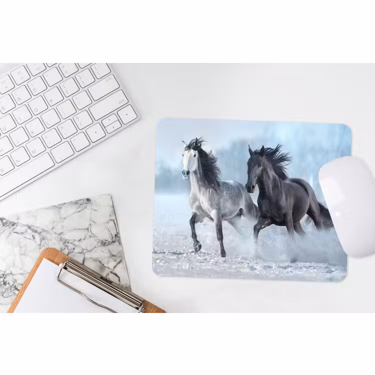 Muismat - Paarden - Winter - Dieren - Natuur - Sneeuw — 2