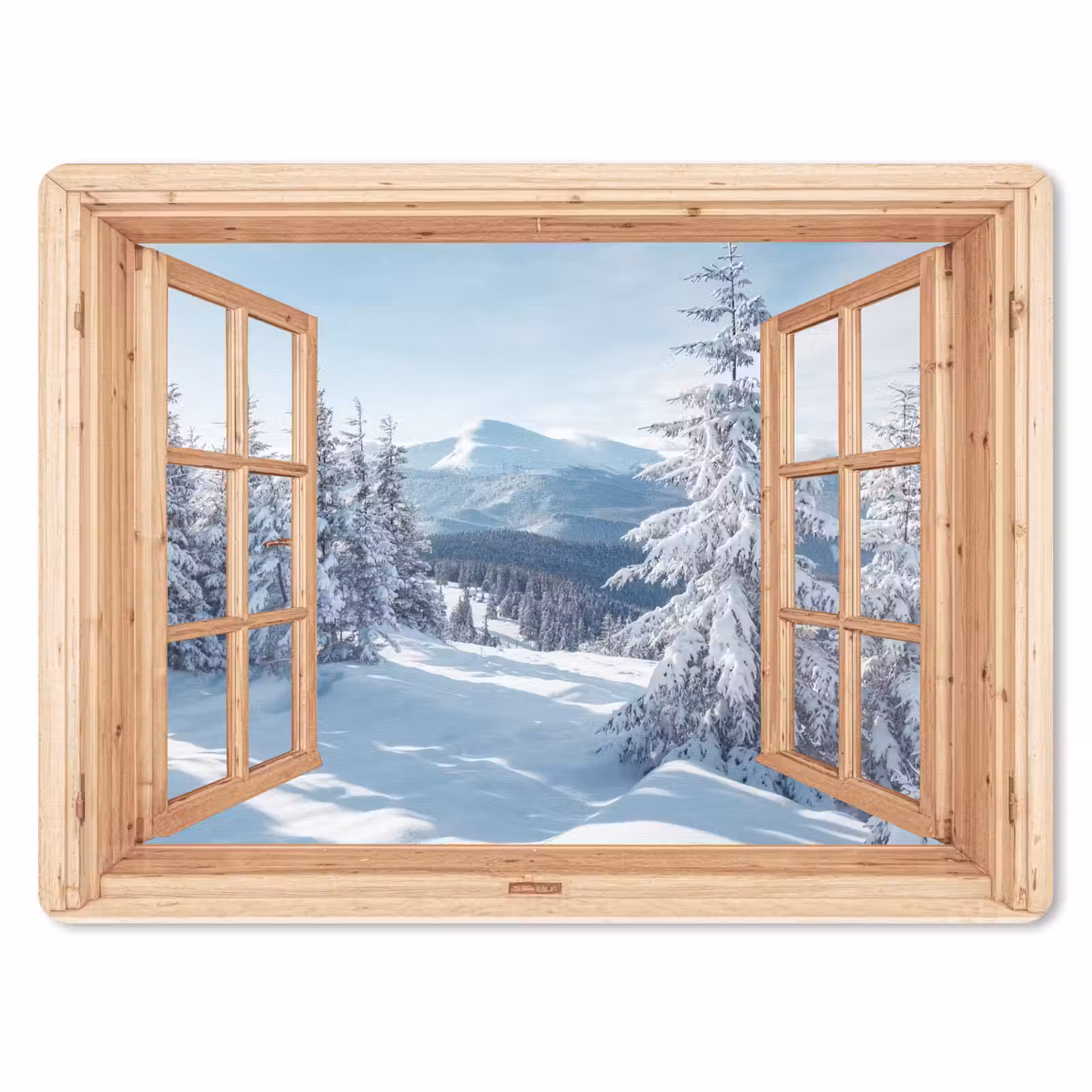 Muismat - Doorkijk - Winterlandschap - Natuur - Berg - Bomen - Hout — 1