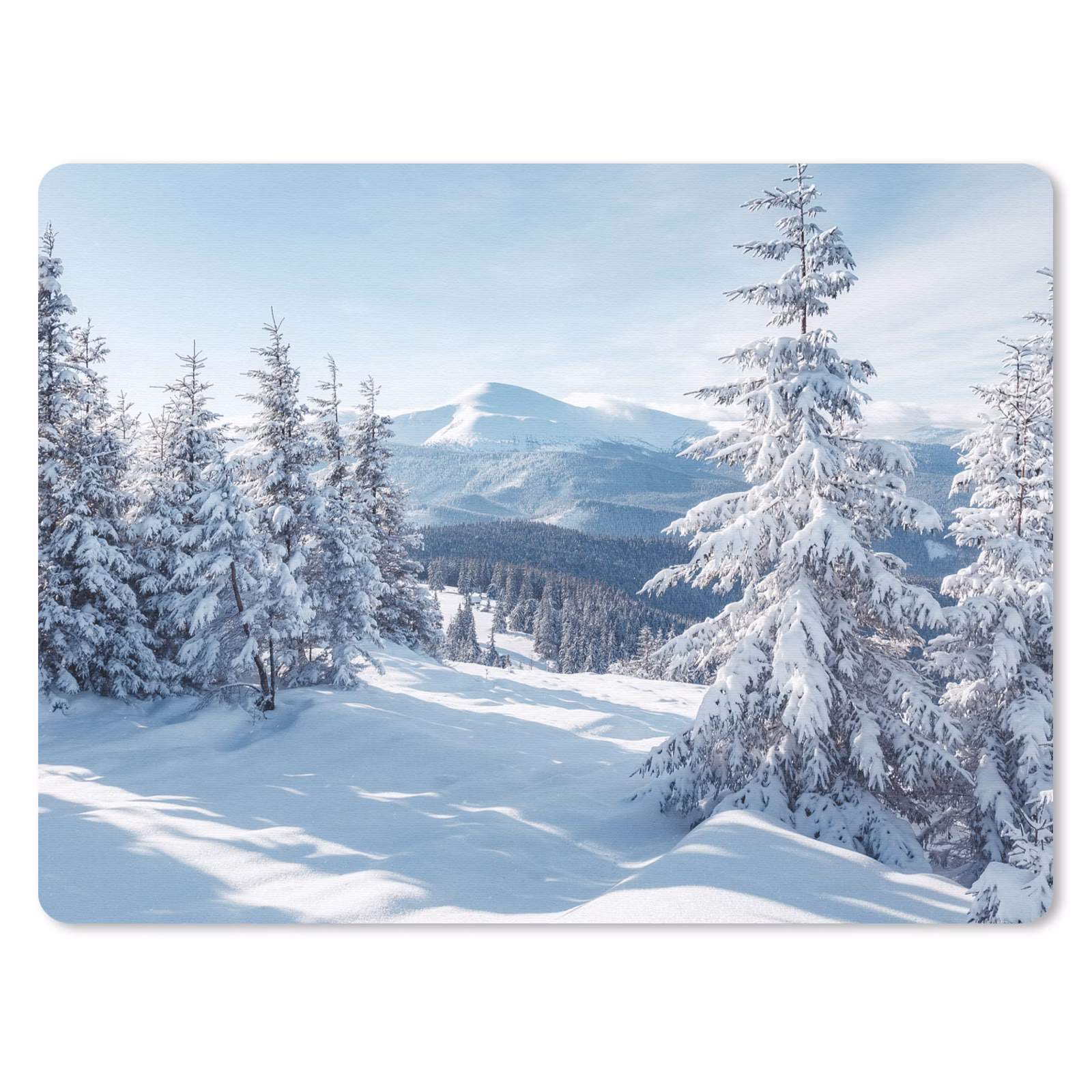 Muismat - Winterlandschap - Natuur - Berg - Bomen - Sneeuw — 1