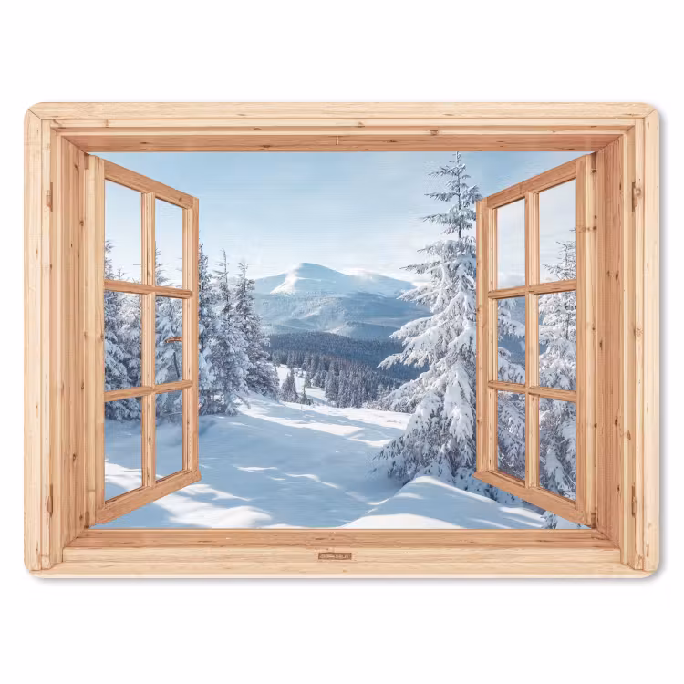 Muismat - Doorkijk - Winterlandschap - Natuur - Berg - Bomen - Hout — 1