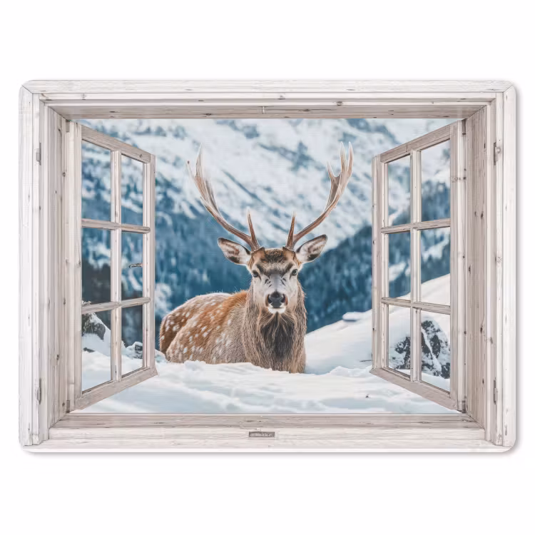 Muismat - Hert - Winterlandschap - Natuur - Dieren - Doorkijk - Bergen — 1