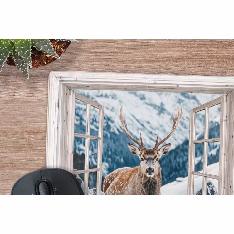 Muismat - Hert - Winterlandschap - Natuur - Dieren - Doorkijk - Bergen — 4