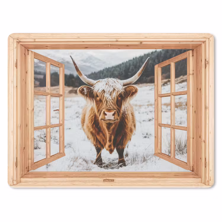 Muismat - Schotse Hooglander - Landschap - Landelijk - Bergen - Winter - Doorkijk — 1