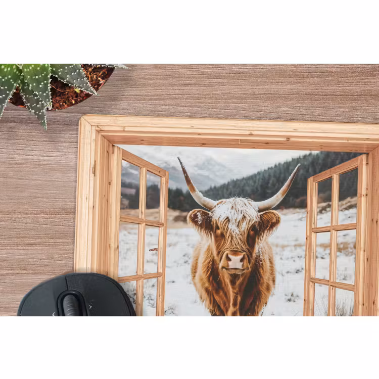 Muismat - Schotse Hooglander - Landschap - Landelijk - Bergen - Winter - Doorkijk — 4