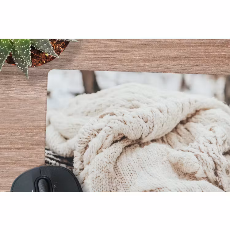Muismat - Deken - Wit - Boomstronk - Winter - Sneeuw — 4