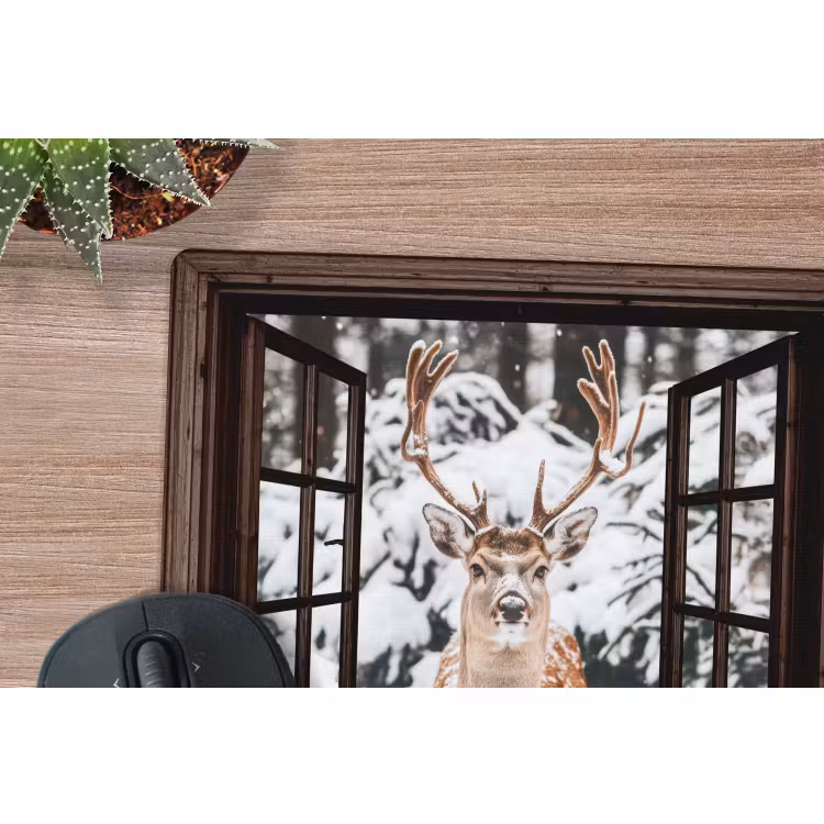 Muismat - Hert - Sneeuw - Winter - Bos - Dieren - Doorkijk — 4