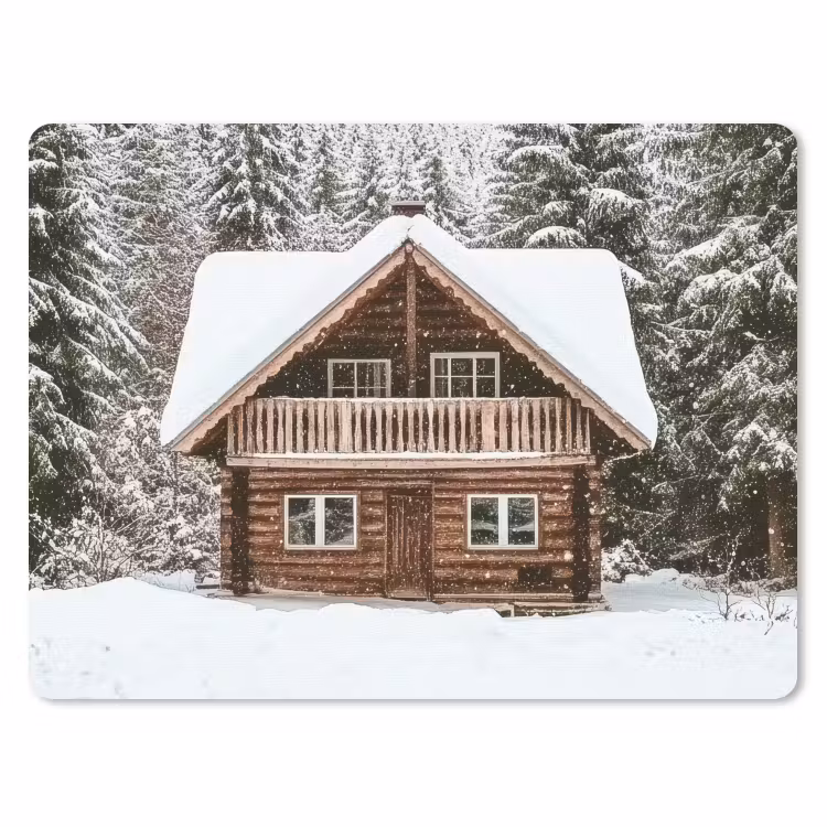 Muismat - Huis - Bos - Winter - Natuur - Sneeuw — 1