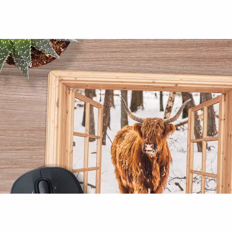 Muismat - Schotse Hooglander - Winter - Landschap - Natuur - Dieren - Doorkijk — 4