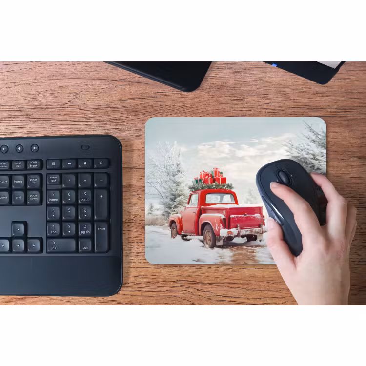 Muismat - Auto - Rood - Cadeaus - Winter - Sneeuw - Kerst — 3
