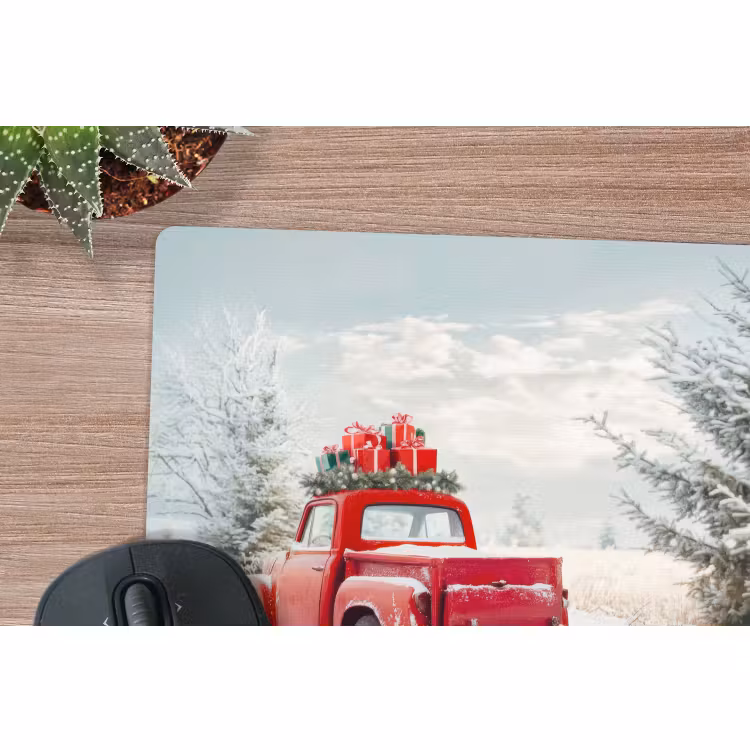 Muismat - Auto - Rood - Cadeaus - Winter - Sneeuw - Kerst — 4