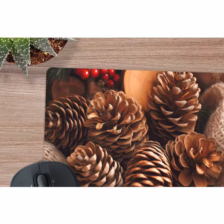 Muismat - Dennenappels - Boom - Winter - Natuur - Bruin — 4