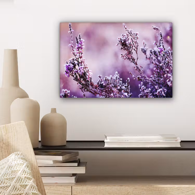 Canvas schilderij - Lavendel - Winter - Bloemen - Paars — 5