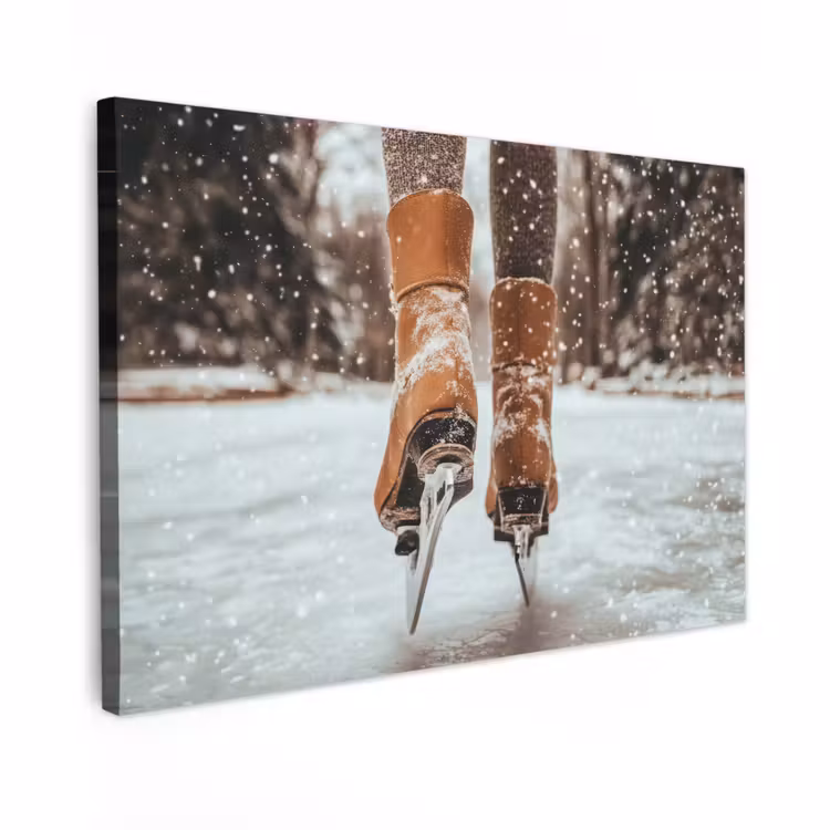 Canvas schilderij - Schaatsen - IJs - Winter - Sneeuw — 1