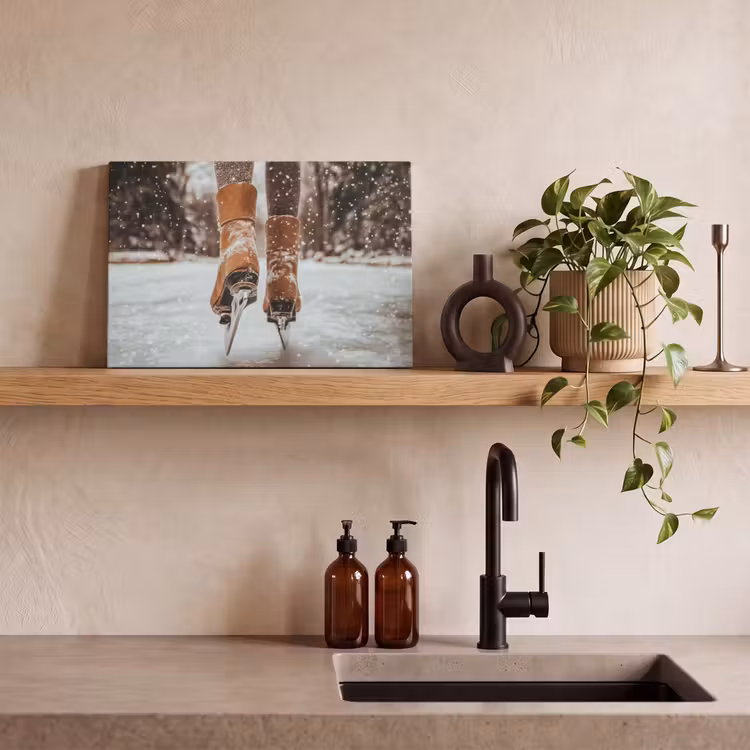 Canvas schilderij - Schaatsen - IJs - Winter - Sneeuw — 3