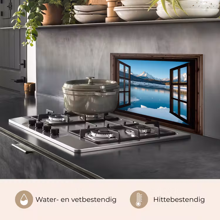 Keuken achterwand - Doorkijk - Winterlandschap - Meer - Bergen - Uitzicht — 7
