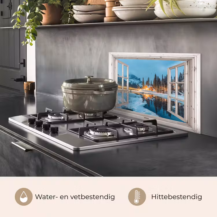 Keuken achterwand - Doorkijk - Winterlandschap - Natuur - Huis - Bergen — 7