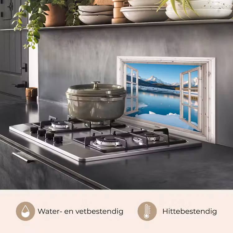 Keuken achterwand - Landschap - Winter - Meer - Bergen - Uitzicht - Doorkijk - Licht — 7
