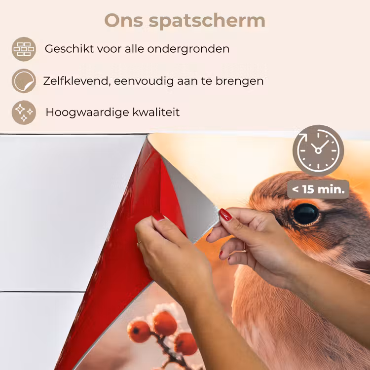 Keuken achterwand - Vogel - Tak - Winter - Dieren - Sneeuw — 4