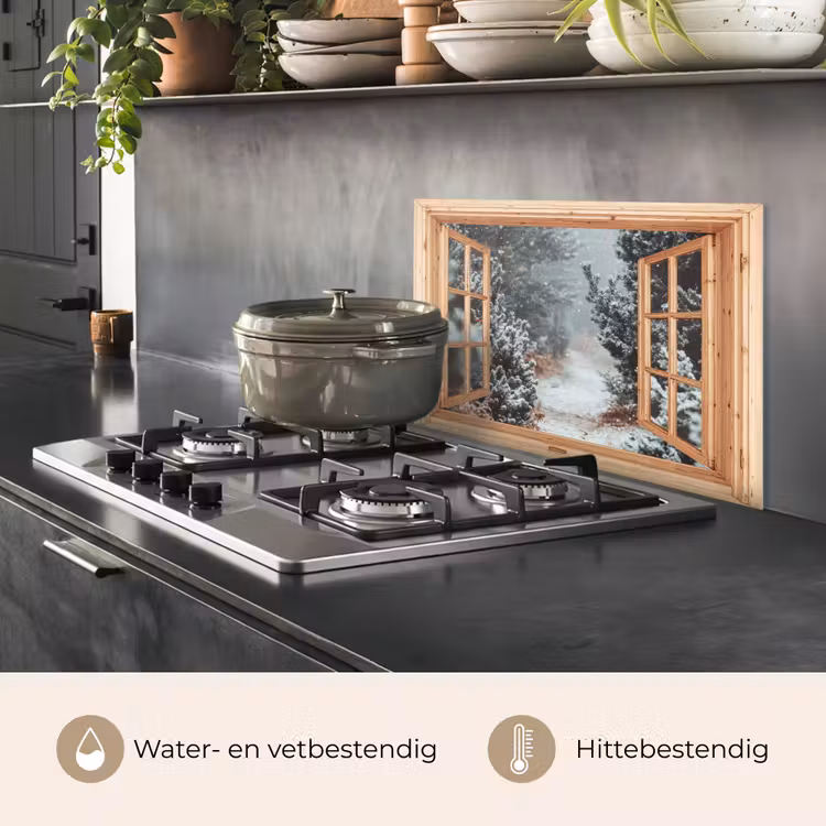 Keuken achterwand - Bos - Winter - Bomen - Natuur - Pad - Doorkijk — 7