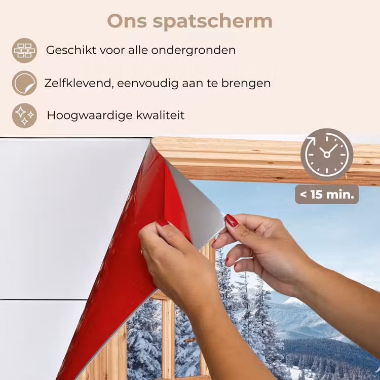 Keuken achterwand - Doorkijk - Winterlandschap - Natuur - Berg - Bomen - Hout — 4