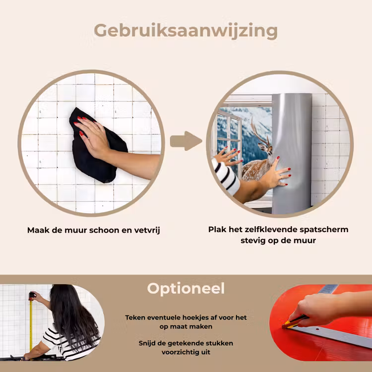 Keuken achterwand - Hert - Winterlandschap - Natuur - Dieren - Doorkijk - Bergen — 8