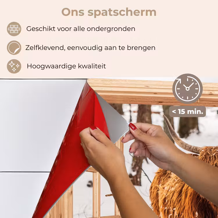 Keuken achterwand - Schotse Hooglander - Winter - Landschap - Natuur - Dieren - Doorkijk — 4