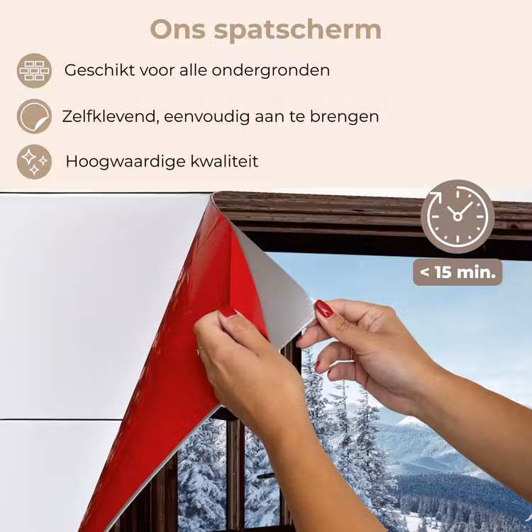 Keuken achterwand - Winter - Landschap - Natuur - Berg - Bomen - Doorkijk - Uitzicht — 4