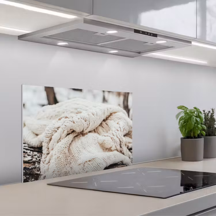 Keuken achterwand - Deken - Wit - Boomstronk - Winter - Sneeuw — 5