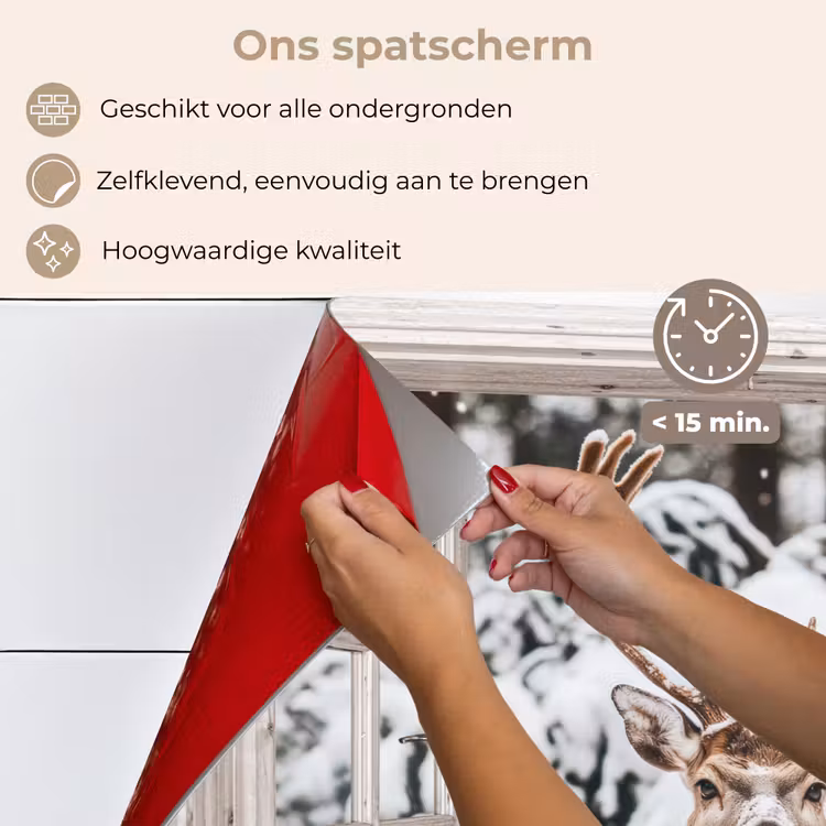 Keuken achterwand - Doorkijk - Hert - Sneeuw - Winter - Bos - Dieren - Natuur — 4