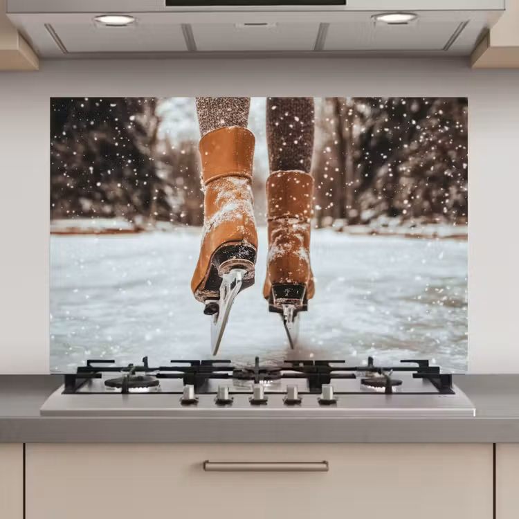 Keuken achterwand - Schaatsen - IJs - Winter - Sneeuw — 1