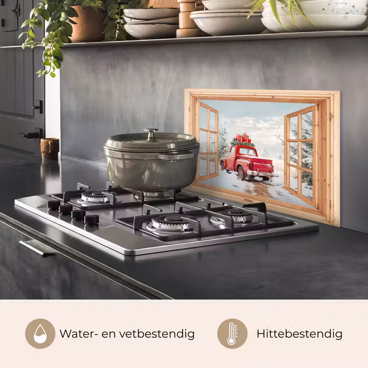 Keuken achterwand - Doorkijk - Auto - Kerst - Cadeaus - Winter - Landschap — 7