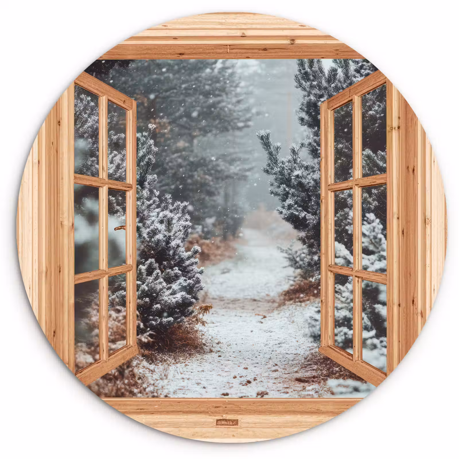 Muurcirkel - Bos - Winter - Bomen - Natuur - Pad - Doorkijk — 1