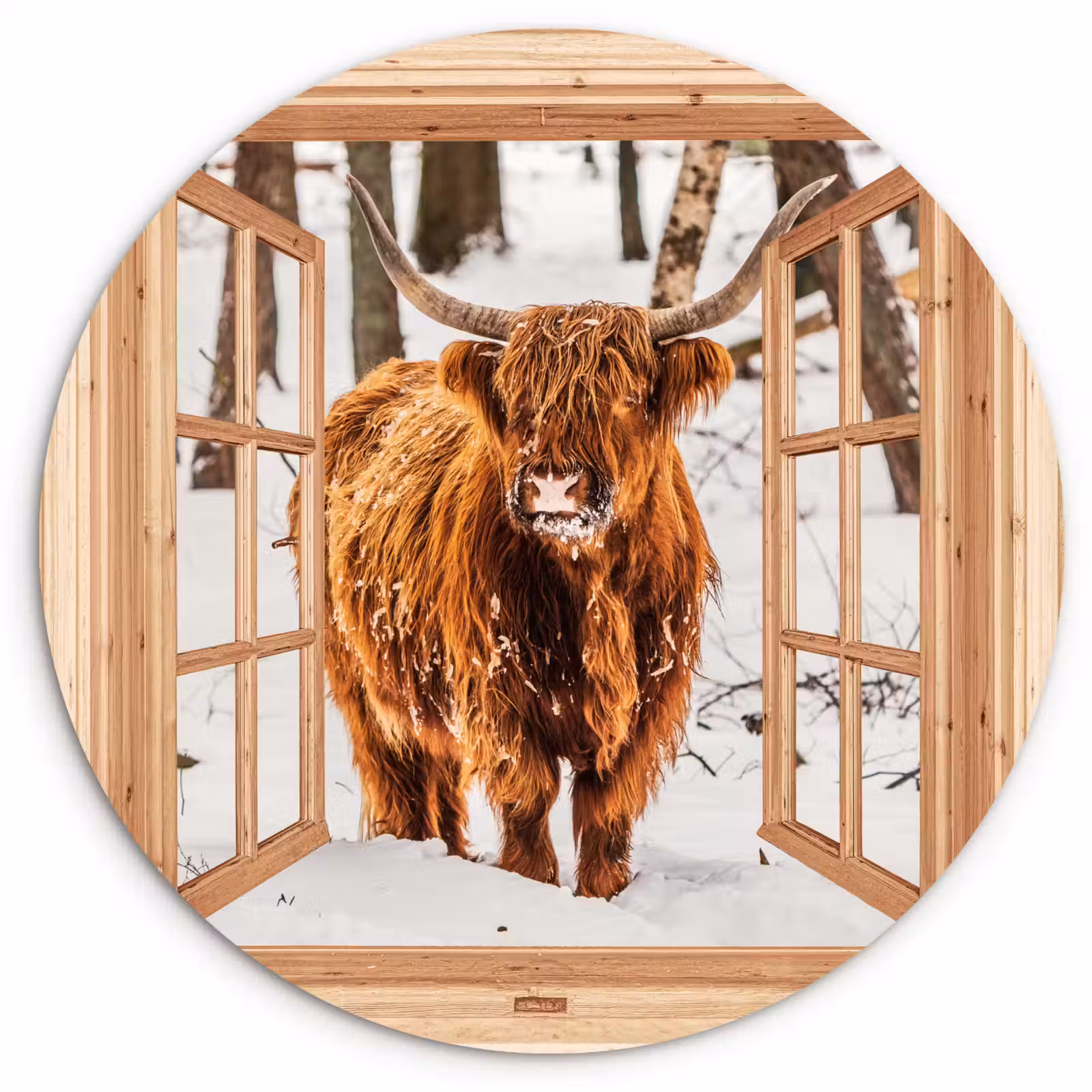 Muurcirkel - Schotse Hooglander - Winter - Landschap - Natuur - Dieren - Doorkijk — 1