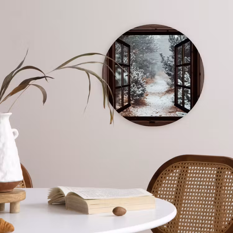 Muurcirkel - Bos - Winter - Bomen - Natuur - Pad - Doorkijk — 4