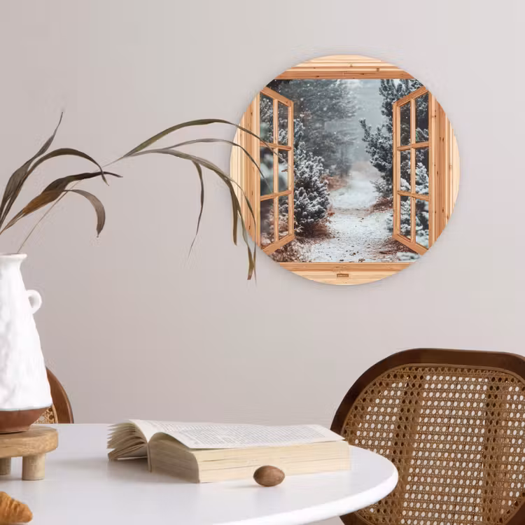 Muurcirkel - Bos - Winter - Bomen - Natuur - Pad - Doorkijk — 4