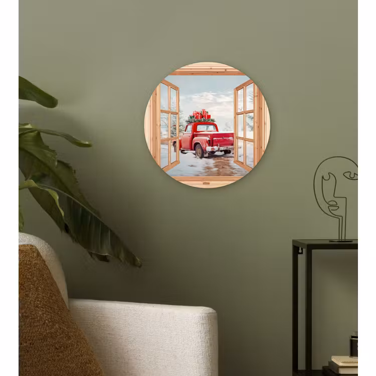 Muurcirkel - Doorkijk - Auto - Kerst - Cadeaus - Winter - Landschap — 3