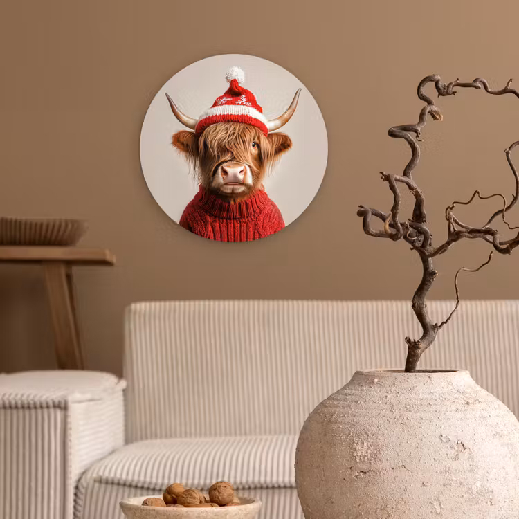 Muurcirkel - Schotse Hooglander - Kerst - Muts - Trui - Winter — 2