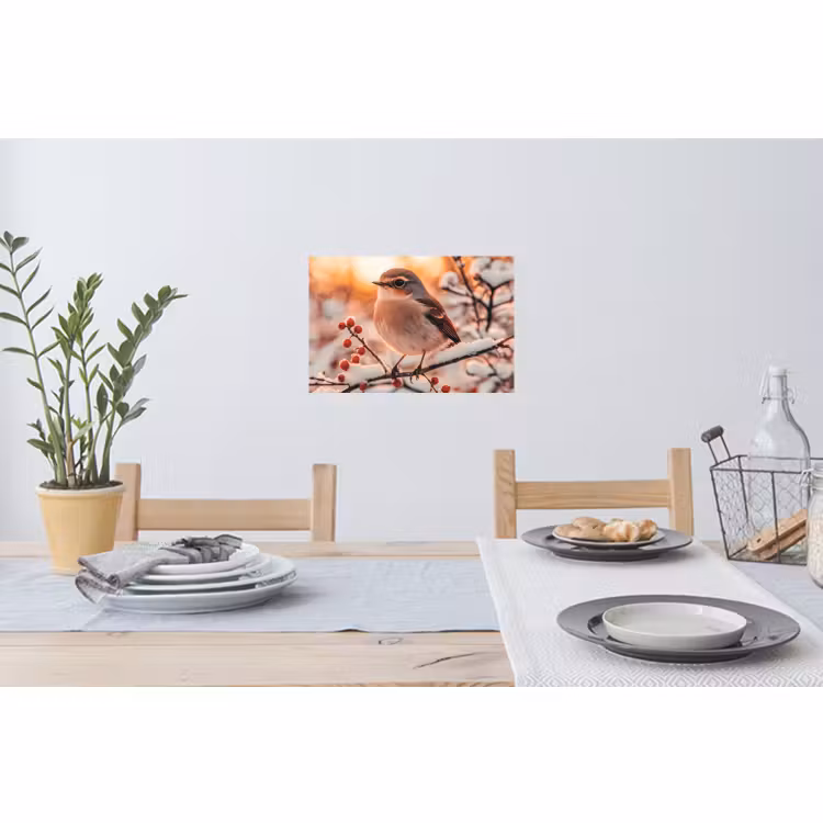Muursticker - Vogel - Tak - Winter - Dieren - Sneeuw — 3