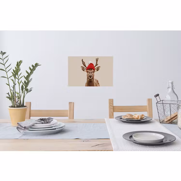 Muursticker - Hert - Kerst - Muts - Dieren - Winter - Grappig — 3