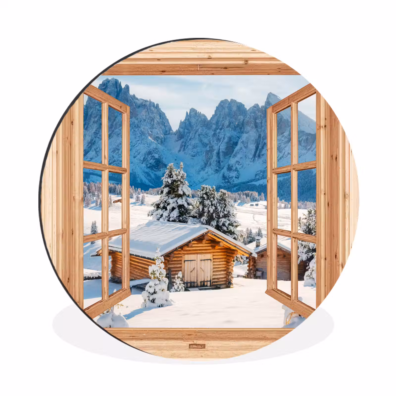 Doorkijk - Winterlandschap - Huisje - Bergen - Uitzicht — 1