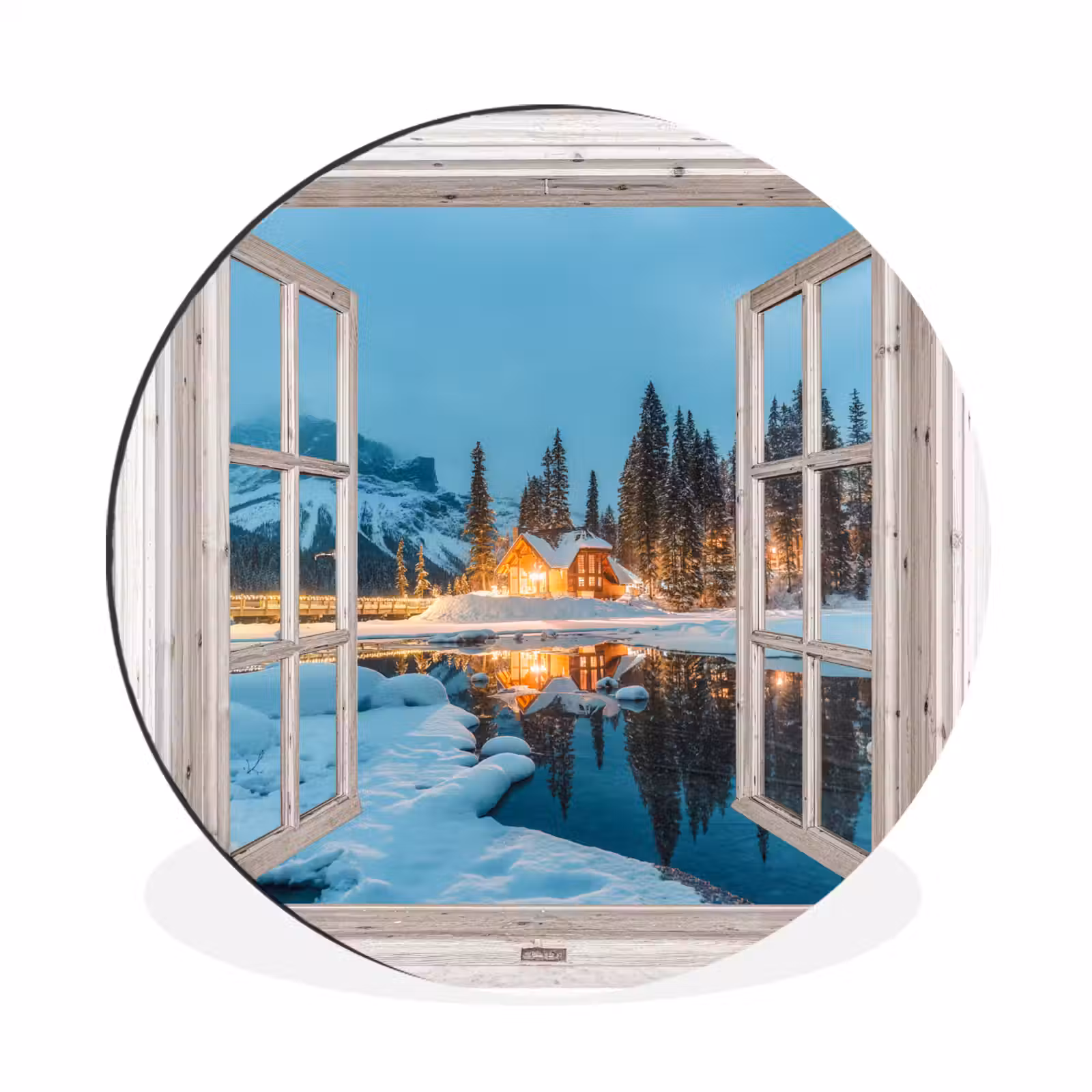 Doorkijk - Winterlandschap - Natuur - Huis - Bergen — 1