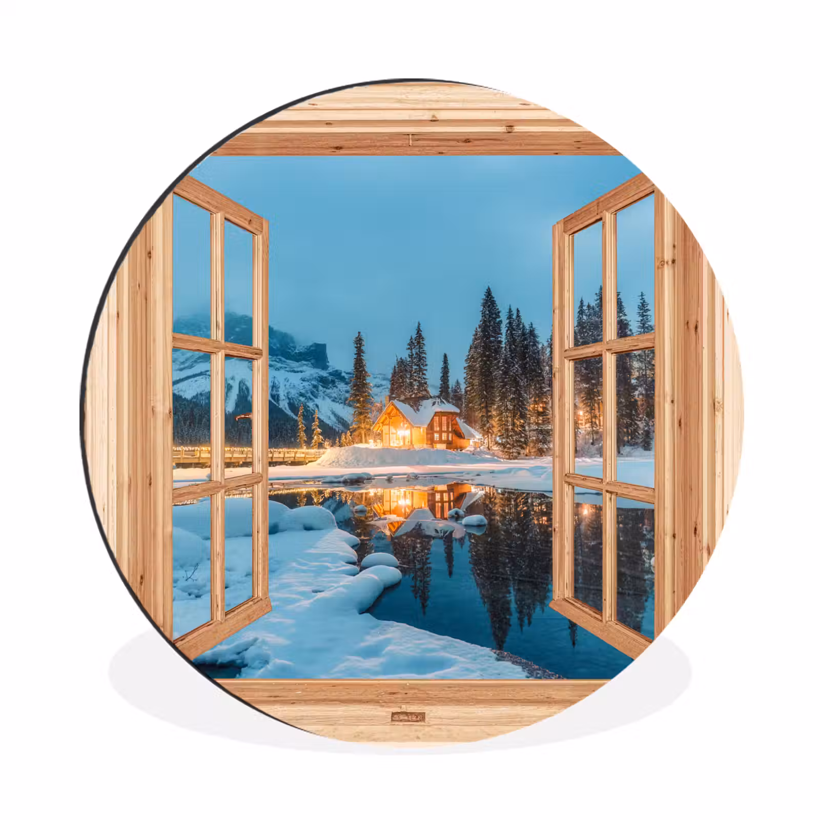Winterlandschap - Natuur - Huis - Bergen - Doorkijk - Raam — 1