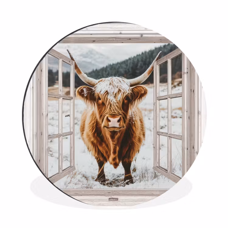 Schotse Hooglander - Winterlandschap - Landelijk - Bergen - Doorkijk — 1