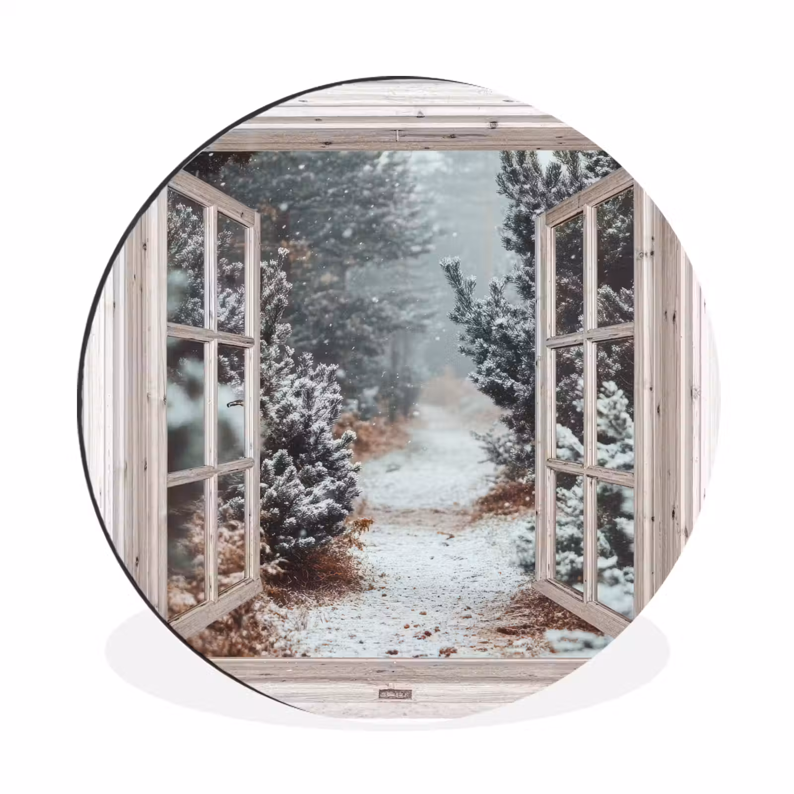 Bos - Winter - Bomen - Natuur - Pad - Doorkijk - Wit — 1
