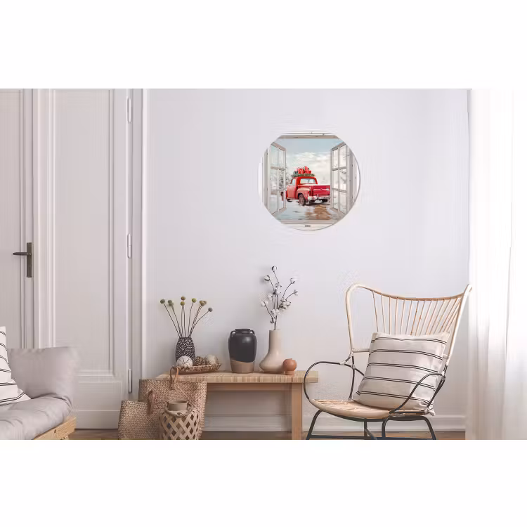 Auto - Rood - Cadeaus - Winter - Kerst - Doorkijk - Wit — 2