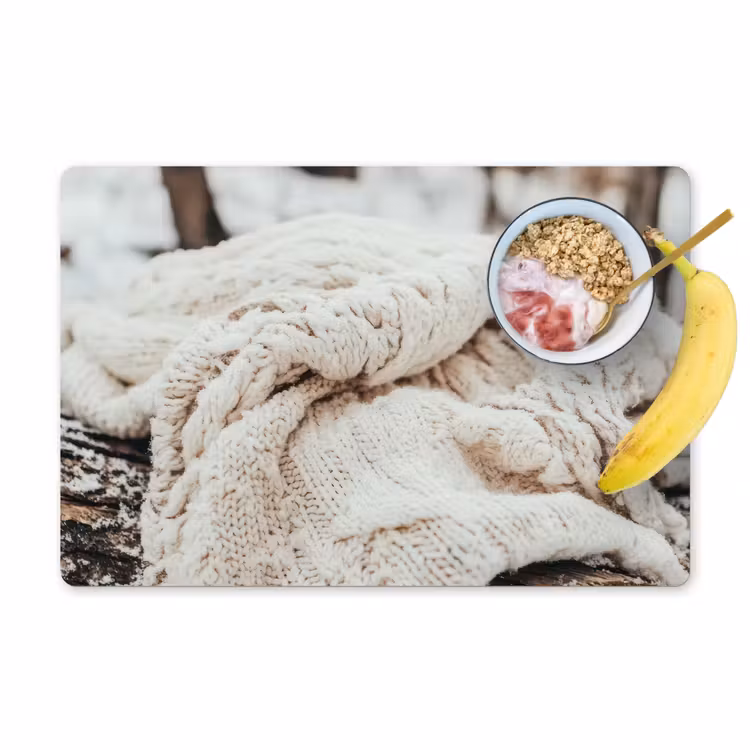 Placemat - 6 stuks - Deken - Wit - Boomstronk - Winter - Sneeuw — 1